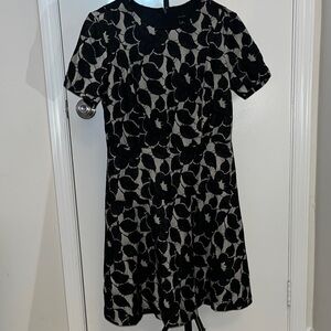 Ann Taylor Black and Gray Floral Dress